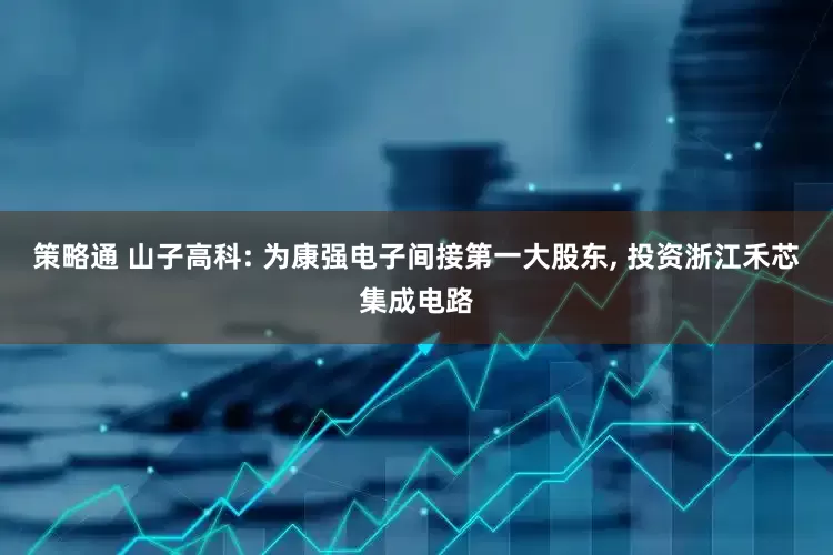 策略通 山子高科: 为康强电子间接第一大股东, 投资浙江禾芯集成电路