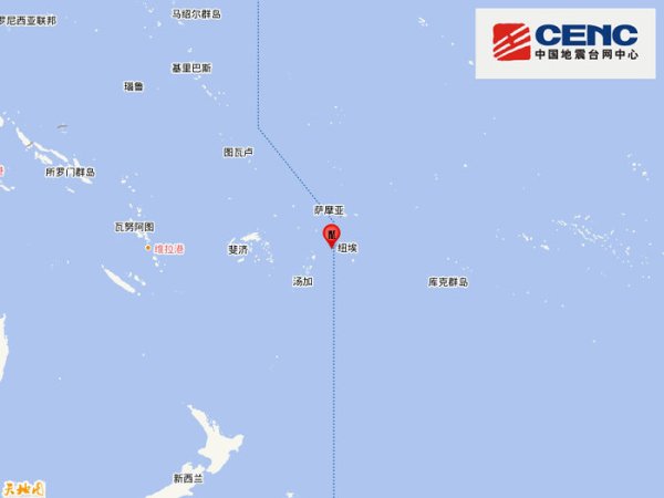 尊鼎配资 汤加群岛发生5.6级地震，震源深度100千米