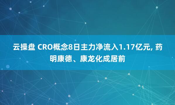 云操盘 CRO概念8日主力净流入1.17亿元, 药明康德、康龙化成居前